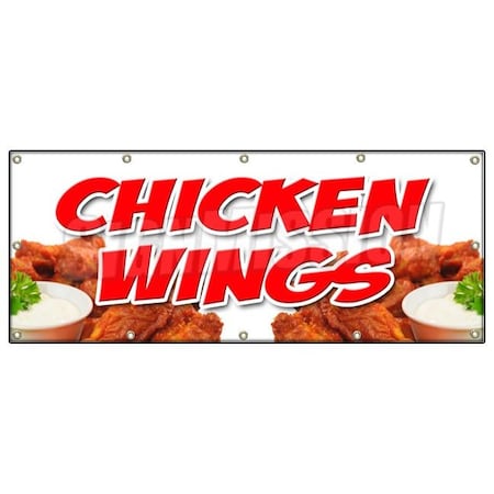 Signmission CHICKEN WINGSBANNER SIGN crispy spicy buffalo hot dipping sauce B-120 Chicken Wings